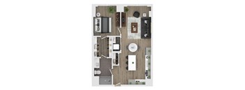 1 bed 1 bath apartment floor plan