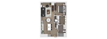 1 bed 1 bath apartment floor plan