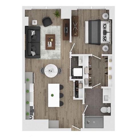 1 bed 1 bath apartment floor plan
