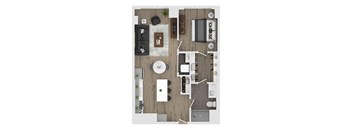 1 bed 1 bath apartment floor plan