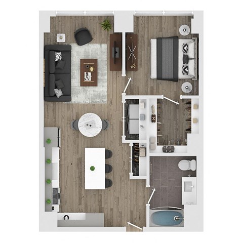 1 bed 1 bath apartment floor plan