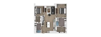 2 bed 2 bath apartment floor plan