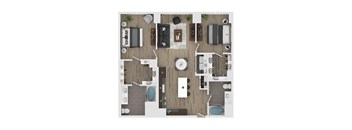 2 bed 2 bath apartment floor plan