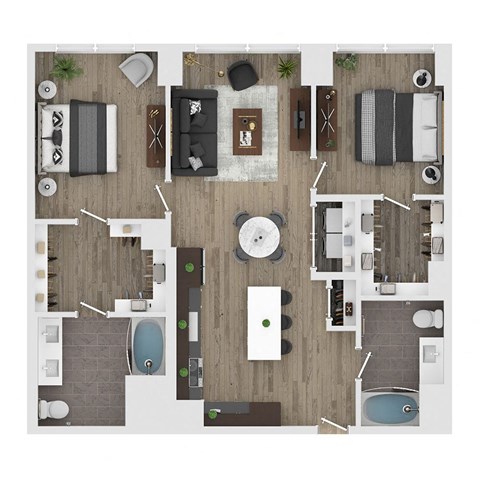 2 bed 2 bath apartment floor plan
