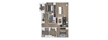 2 bed 2 bath apartment floor plan