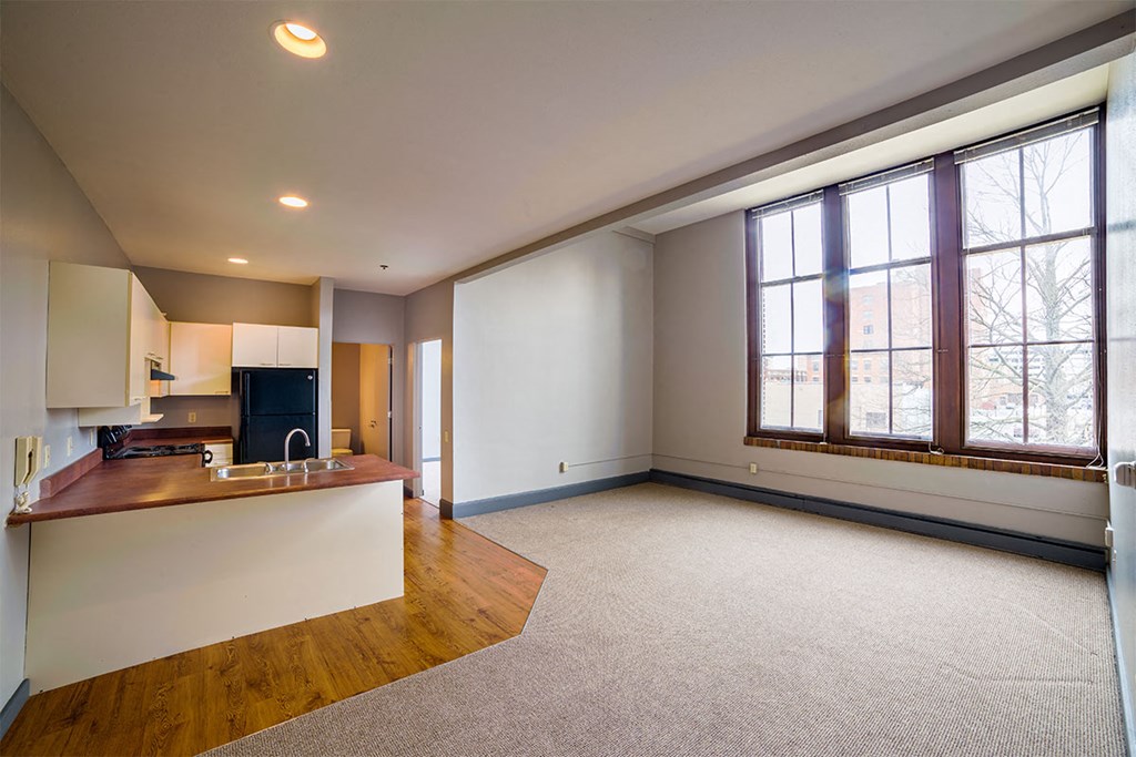 central high stephenson mills apartments kitchen and living room