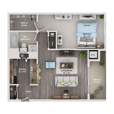 detroit city apartments 1 bed 1 bath floor plan a1