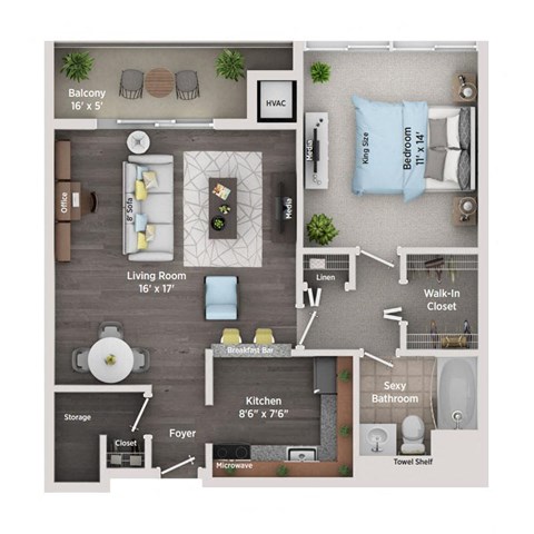 detroit city apartments 1 bed 1 bath floor plan a2