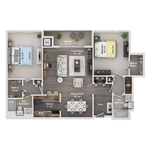 detroit city apartments 2 bed 2 bath floor plan c3