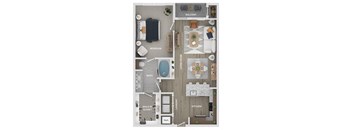 floor plan of a 1 bed 1 bath apartment