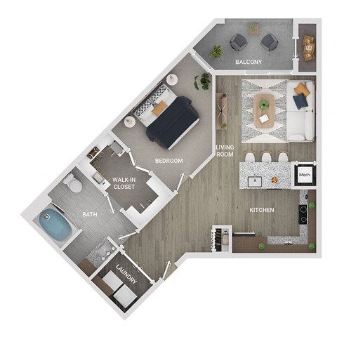 a floor plan of a bedroom apartment with a bathroom and a living room