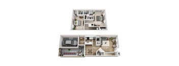 2 bedroom townhome floor plan