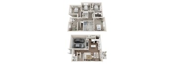 floor plan of a 4 bed 2.5 bath rental home