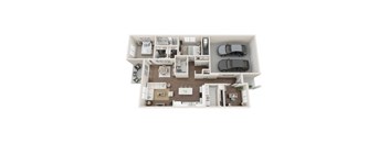 floor plan of a 2 bed 2 bath rental home