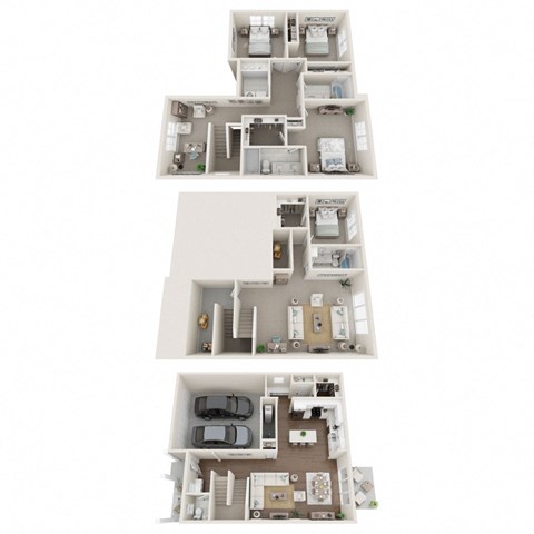 floor plan of a 4 bed 3.5 bath rental home