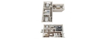 floor plan of a 3 bed 2.5 bath rental home