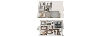 floor plan of a 3 bed 2.5 bath rental home