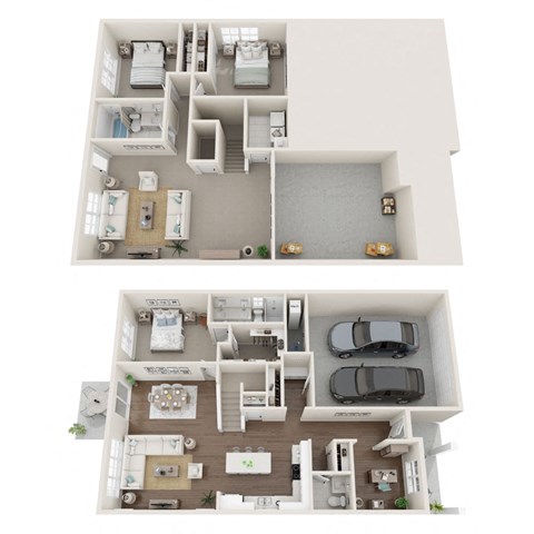 floor plan of a 3 bed 2.5 bath rental home