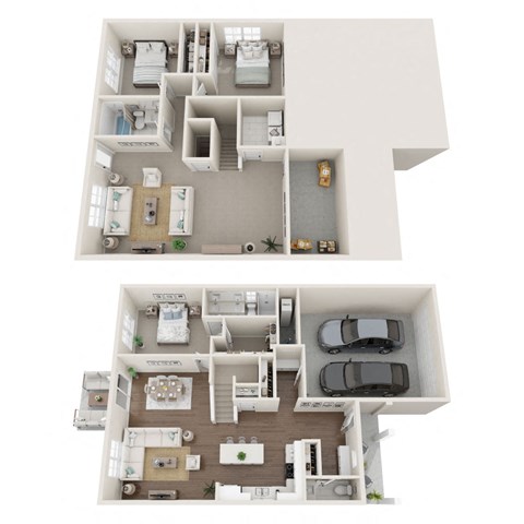 floor plan of a 3 bed 2.5 bath rental home
