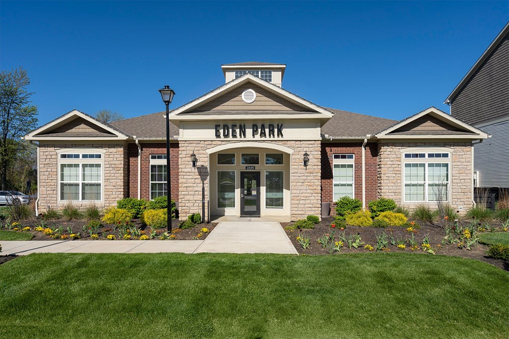 A building with the name Eden Park on it.