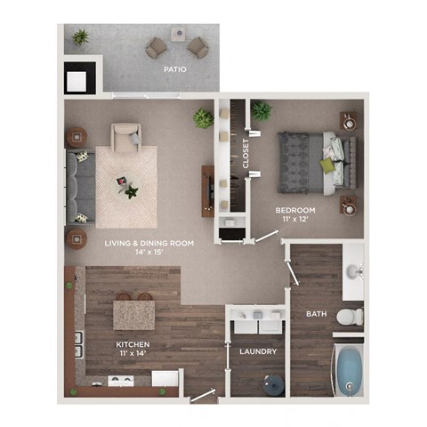 a 1 bedroom floor plan  the residences at