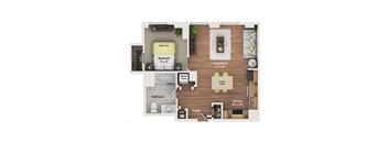 1 bed 1 bath apartment floor plan