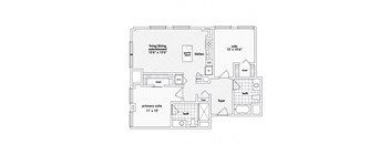 a floor plan of a small house with bedrooms and a bathroom