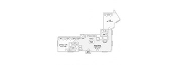 a floor plan of a 1 bedroom floor plan for a house