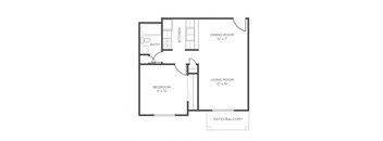 a floor plan of a bedroom apartment
