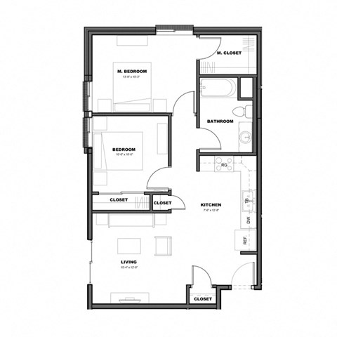 floor plan of the upper level of a 4 bedroom floor plan