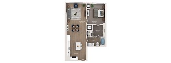 a 1 bedroom floor plan  503 square feet