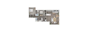 floor plan of a 2 bed 2 bath apartment