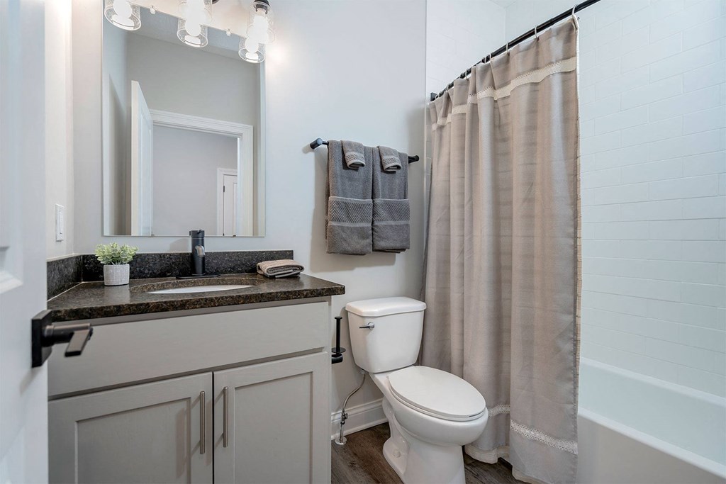 a bathroom with a white toilet and a shower