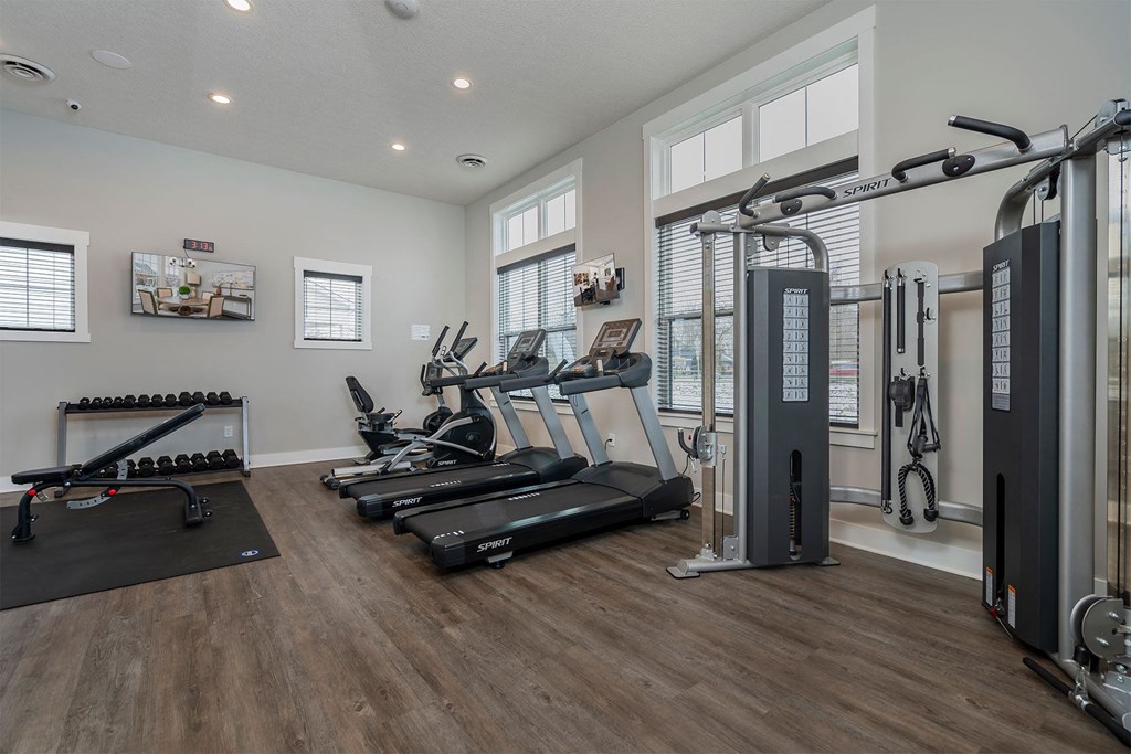 the residence on lamar apartment homes fitness room with exercise equipment