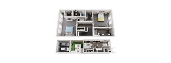 2 bed 2.5 bath apartment floor plan
