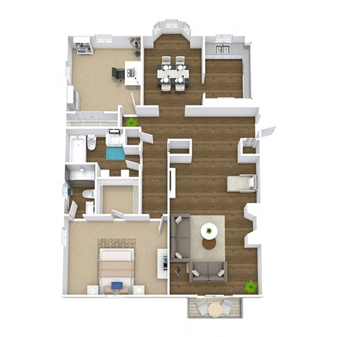 bedroom floor plan an in 3d