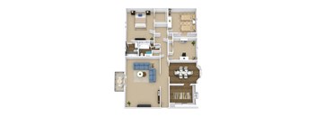 the bungalow floor plan with 2 bedrooms