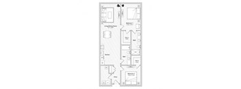 floor plan of a 2 bed 2 bath apartment