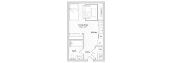 floor plan of a studio apartment