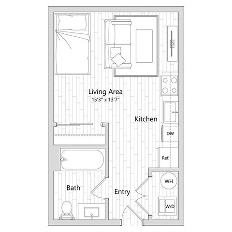 floor plan of a studio apartment