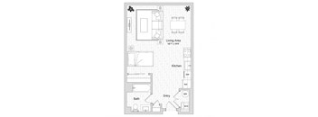 floor plan of a studio apartment