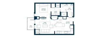 Forte on the Park Minneapolis A1 Floor Plan
