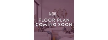 A living room with a couch, a table, and a text that says "FLOOR PLAN COMING SOON".