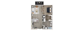 1 bed 1 bath apartment floor plan