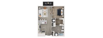 1 bed 1 bath apartment floor plan