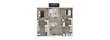 2 bed 2 bath apartment floor plan
