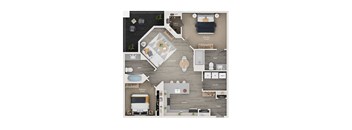 2 bed 2 bath apartment floor plan