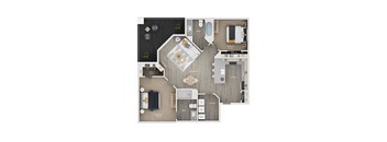 2 bed 2 bath apartment floor plan