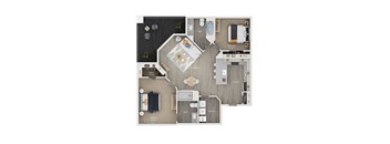 2 bed 2 bath apartment floor plan