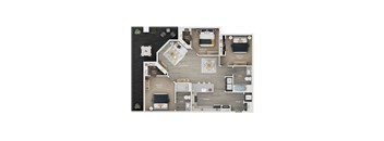 3 bed 2 bath apartment floor plan